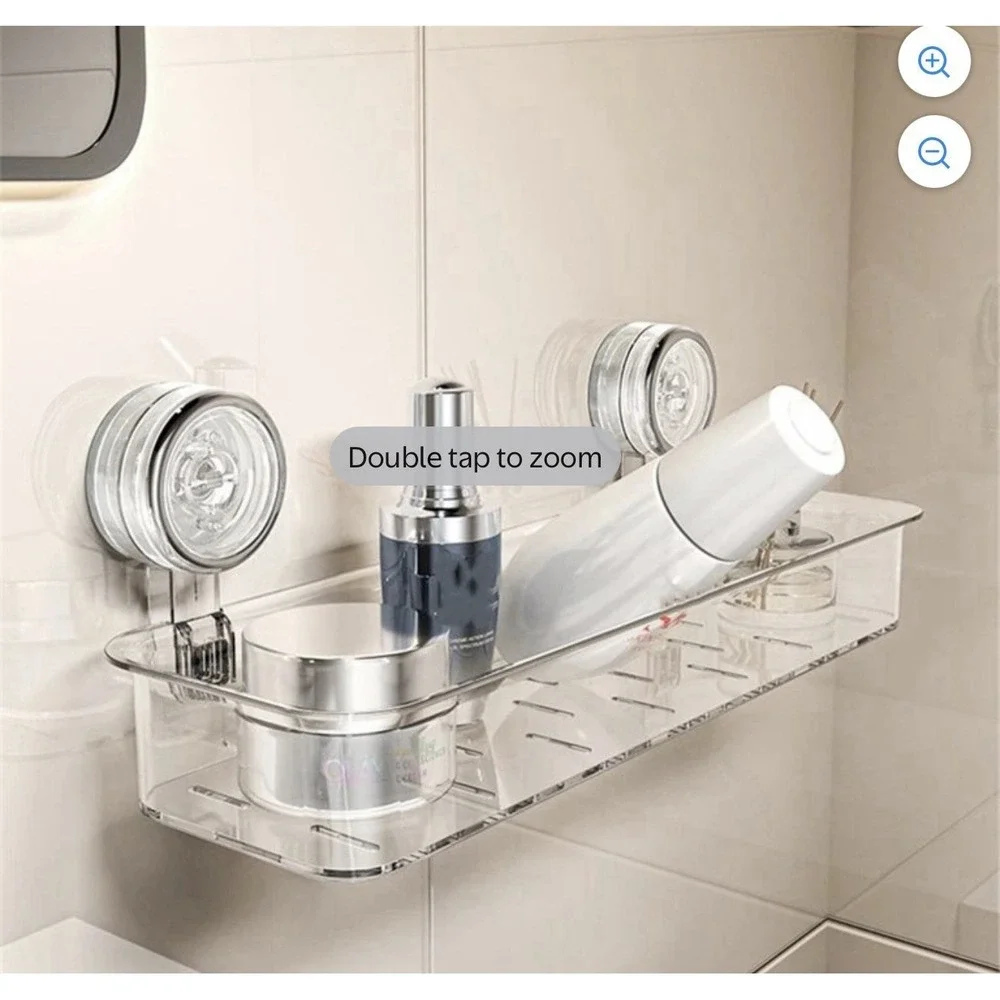Gray Transparent Plastic Suction Cup Shower Organizer Set 3pcs X0040DOTRZ